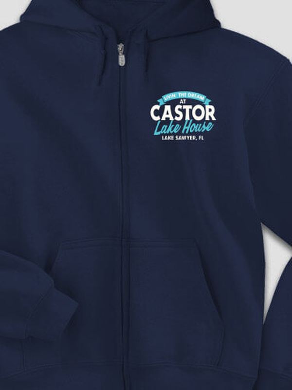Livin' The Dream Lake House : Embroidered Zip Hoodies product image 2