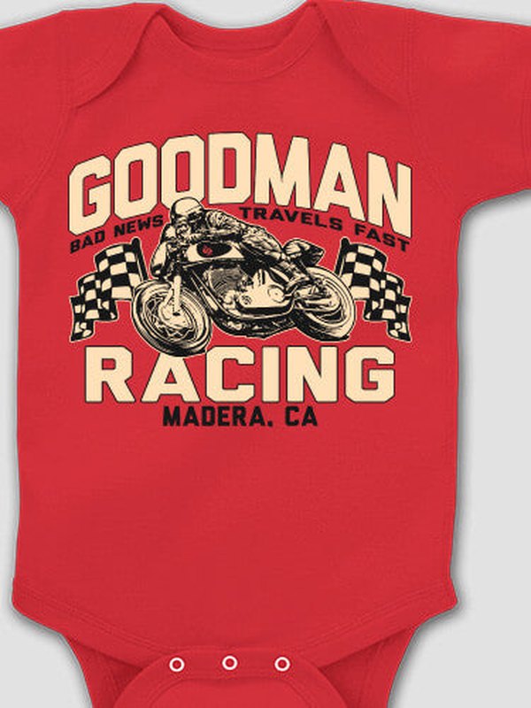 Motorcycle Racing : Printed Baby Bodysuits