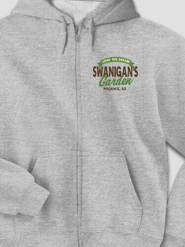 Livin' The Dream Garden : Embroidered Zip Hoodies