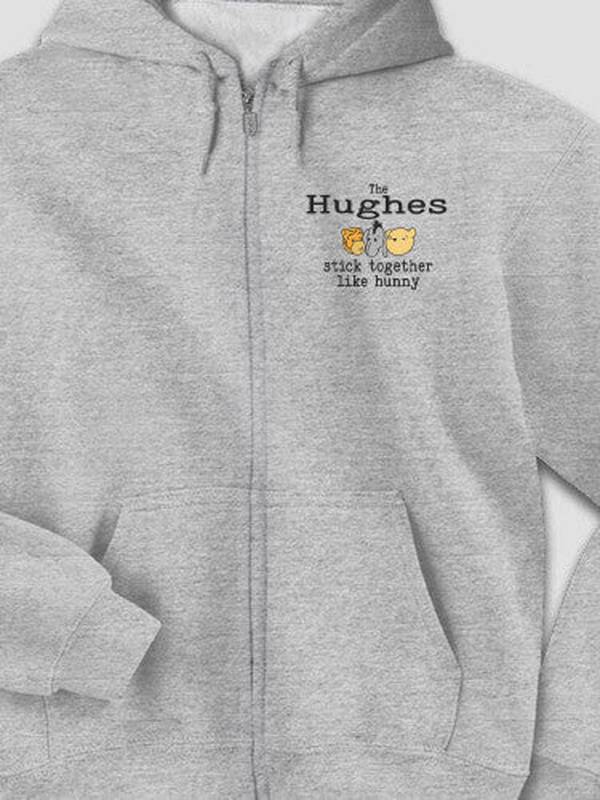Stick Together : Embroidered Zip Hoodies