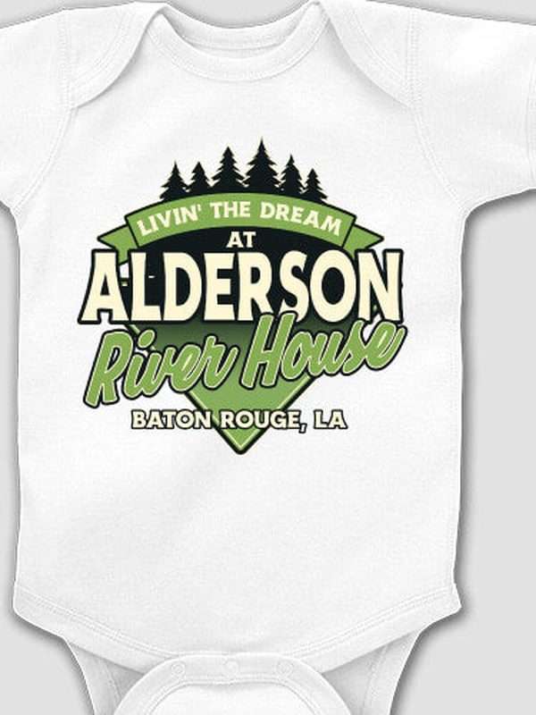 Livin' The Dream River House : Printed Baby Bodysuits